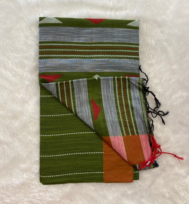 Veeksha – The Linen Cotton Saree (Triangle) SWS103