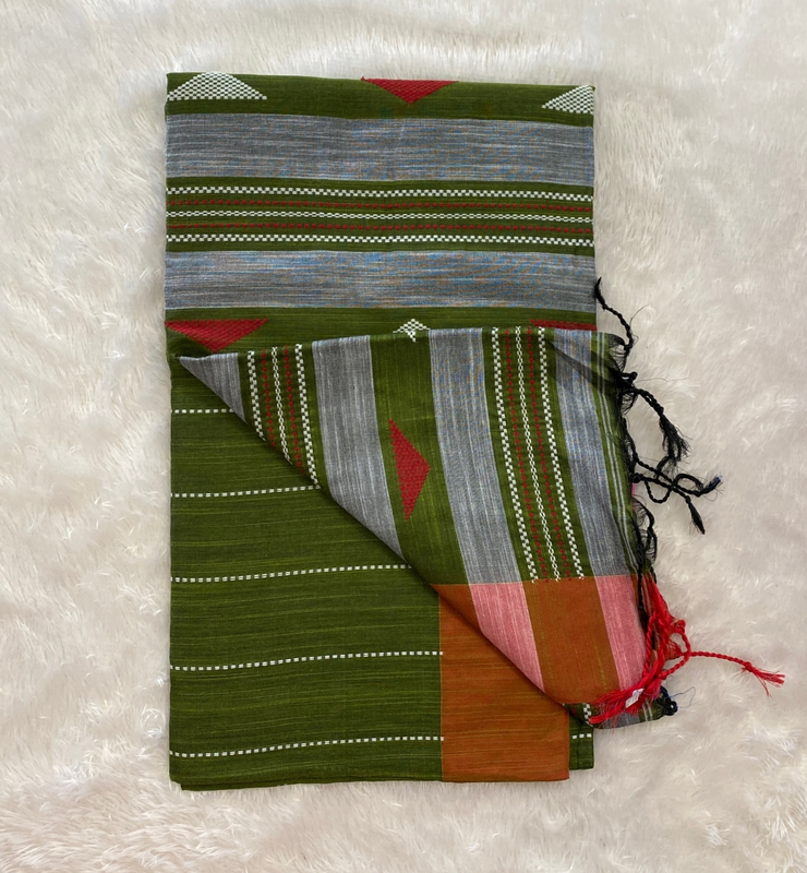 Veeksha – The Linen Cotton Saree (Triangle) SWS103