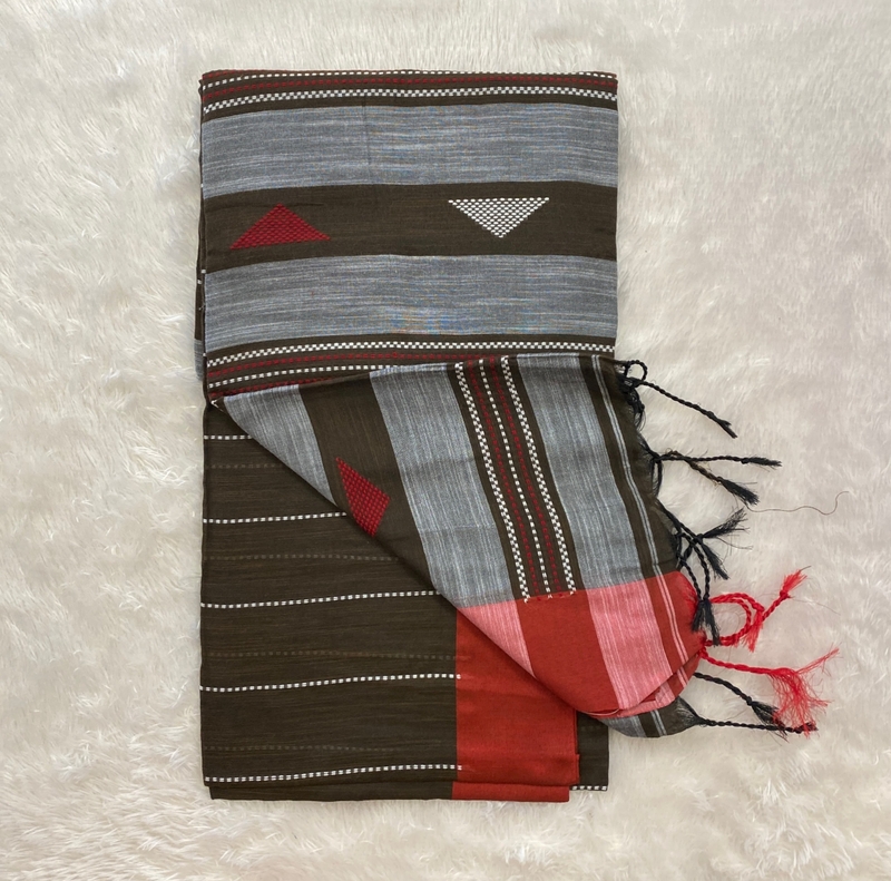 Veeksha – The Linen Cotton Saree (Triangle) SWS103