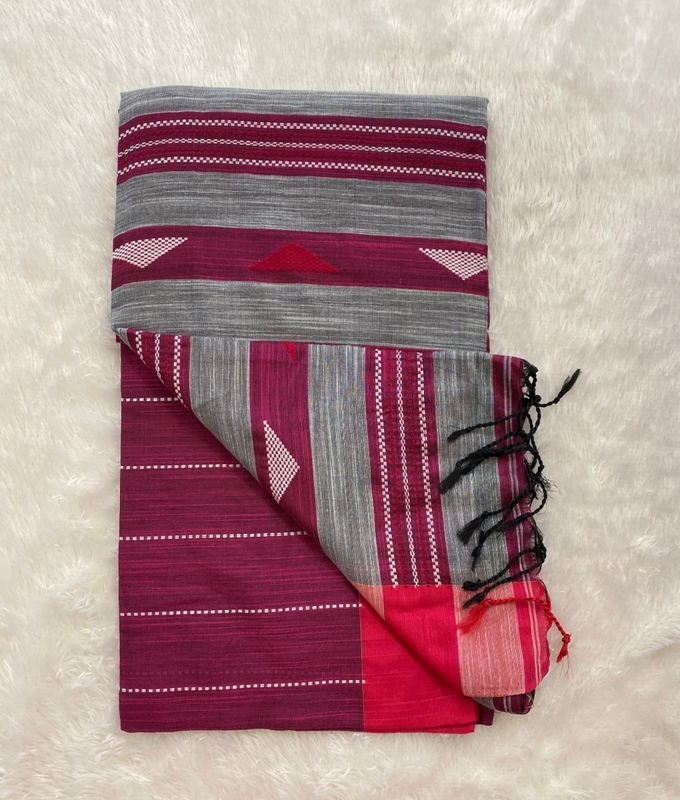 Veeksha – The Linen Cotton Saree (Triangle) SWS103