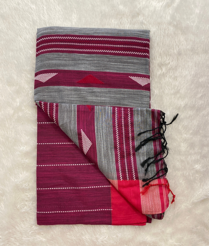 Veeksha – The Linen Cotton Saree (Triangle) SWS104