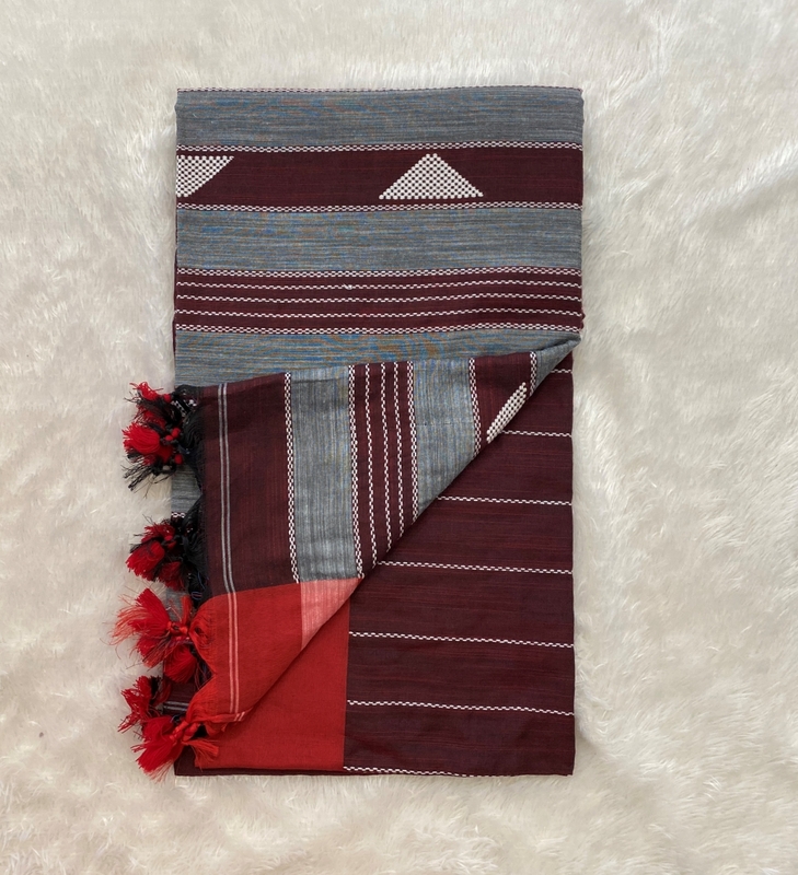 Veeksha – The Linen Cotton Saree (Triangle) SWS102