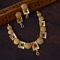 Brass Floral design Neckpiece