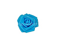 Sky Medium Foam Rose With Leaves