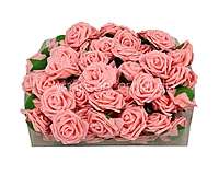 Peach Medium Foam Rose With Leaves