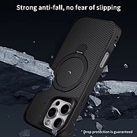 Covro Carbon Fibre Pattern Phone Case for iPhone 15 Pro Max, MagSafe Compatible