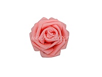 Peach Medium Foam Rose With Leaves