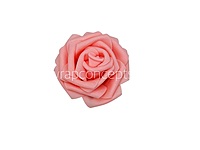 Peach Medium Foam Rose With Leaves