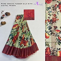 Pure Geecha Tusser silk saree YBRSTSK20320