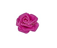 Fuchsia Medium Foam Rose With Leaves