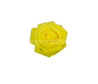 Yellow Medium Foam Rose With Leaves