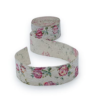 White Floral Net Lace Ribbon
