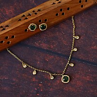 Unique design Rose gold finished neckpiece - Oval design