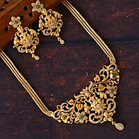 Gold Finish Lakshmi Design Neckpiece