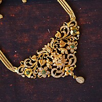 Gold Finish Lakshmi Design Neckpiece