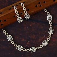 Square Shape  diamond Neckpiece