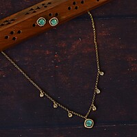 Unique design Rose gold finished neckpiece - Oval design