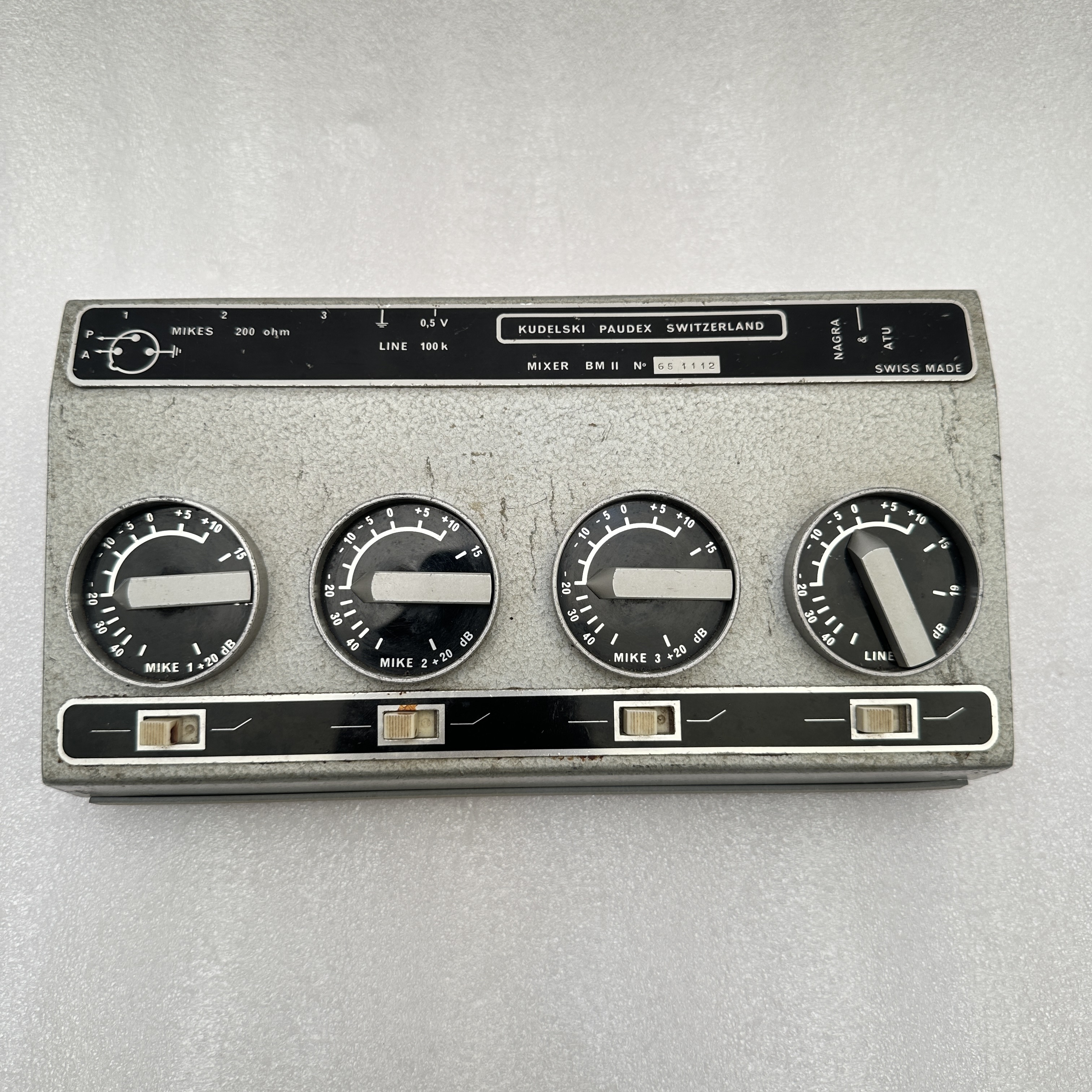 Nagra BM II Battery Mixer – Swiss Broadcast Mixer (Untested, As-Is) - BM II Nagra BM II Battery Mixer – Swiss Broadcast Mixer (Untested, As-Is) - BM II