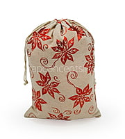 Jute Bags with Flower Print- 19x28 cms