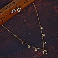 Unique design Rose gold finished neckpiece - Oval design