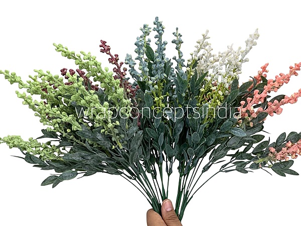Leaves Bunch with Frosted Fern (Set of 2)