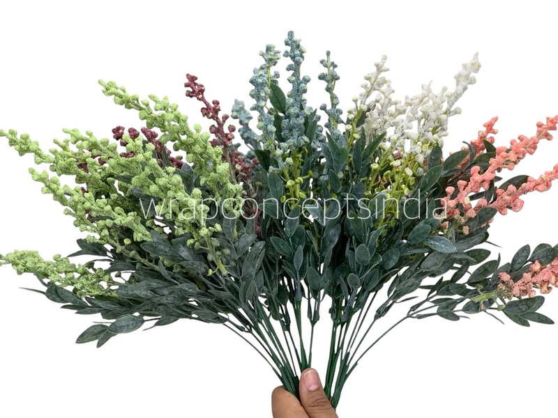 Leaves Bunch with Frosted Fern (Set of 2)