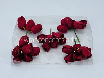 Ruby Tulip Buds on Stick