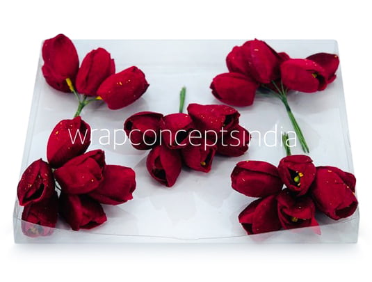 Ruby Tulip Buds on Stick