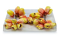 Lemon with hints of Peach Tulip Buds on Stick