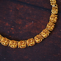 Gold type Peacock design Neckpiece