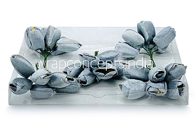 Dolphin Grey Tulip Buds on Stick