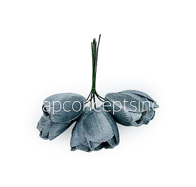 Dolphin Grey Tulip Buds on Stick