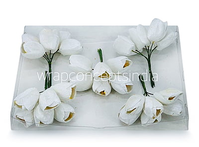 White Tulip Bud on Stick