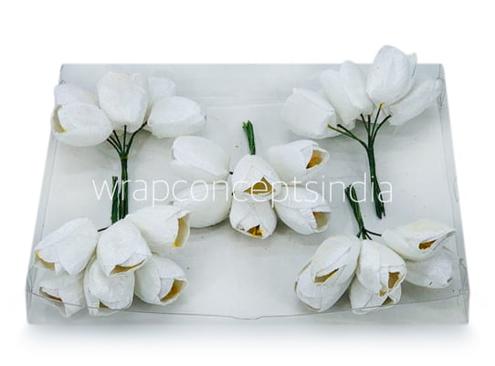 White Tulip Bud on Stick