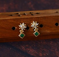 Cute Green with white stone Short Necklace Set