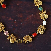 Peacock with Unique Stone Neckpiece