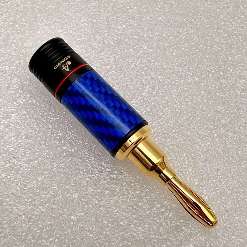 Banana Plug 24K Gold Plated Blue Metal Body with Red Ring - BP-BRR Banana Plug 24K Gold Plated Blue Metal Body with Red Ring - BP-BRR