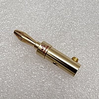 Banana Plug 24K Gold Plated Blue Metal Body with Red Ring - BP-BRR Banana Plug 24K Gold Plated Blue Metal Body with Red Ring - BP-BRR