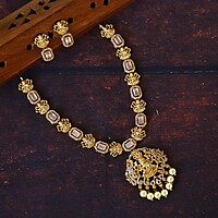 Lakshmi with Stone Desgin Neckpiece with Earing