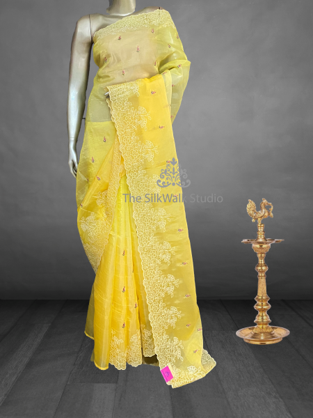 Tamanna ā Ombre Shaded Partywear Sarees (Yellow - Pista Green )