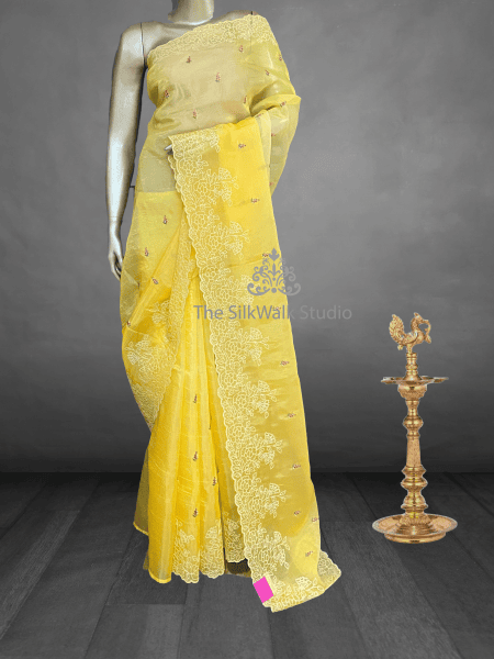 Tamanna – Ombre Shaded Partywear Sarees (Yellow - Pista Green )
