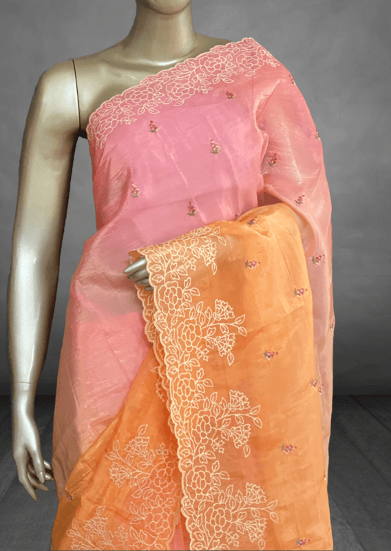 Tamanna – Ombre Shaded Partywear Sarees (Orange - Light Pink)