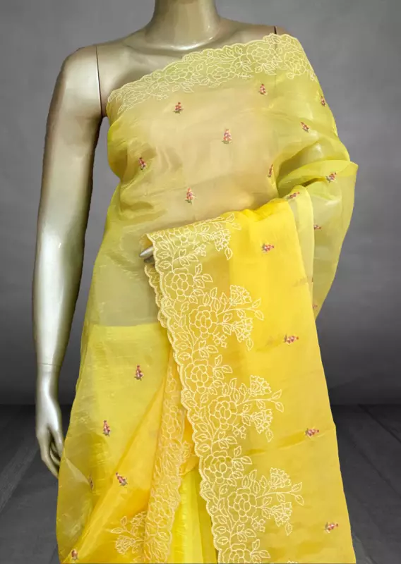 Tamanna – Ombre Shaded Partywear Sarees (Yellow - Pista Green )