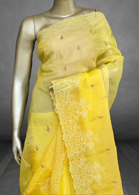 Tamanna – Ombre Shaded Partywear Sarees (Yellow - Pista Green )
