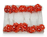 Cute Little Flowers With Pearl-Tomato Red