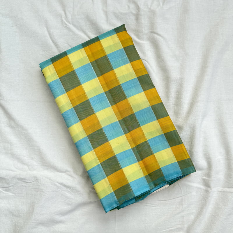 Lemonade Yellow Kanchipuram with Twilight Sea Blue