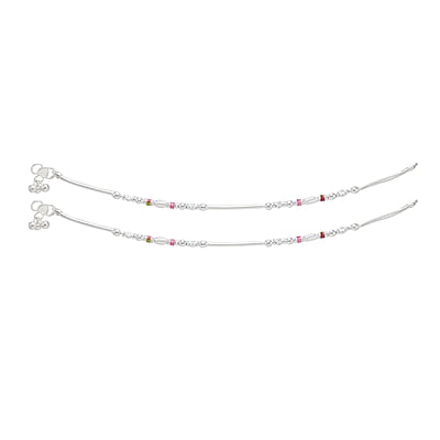 Silver women anklets/enamel design kolusu