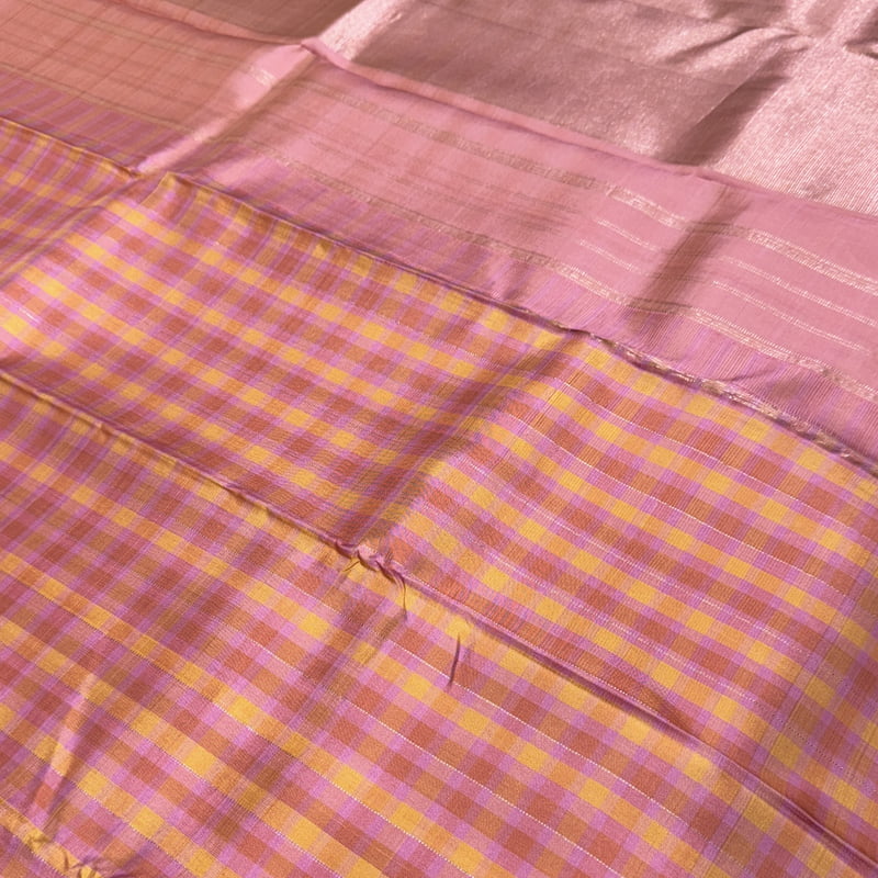 Accent Pink Kanchipuram with Sunset Yellow