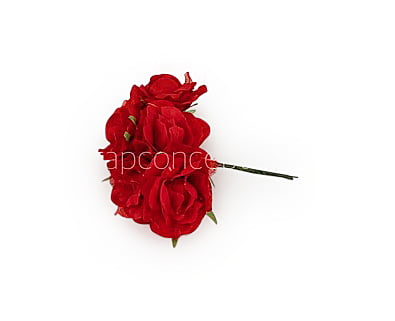 Small Rose on Stick - Red
