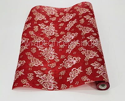 Maroon with Glitter Roses